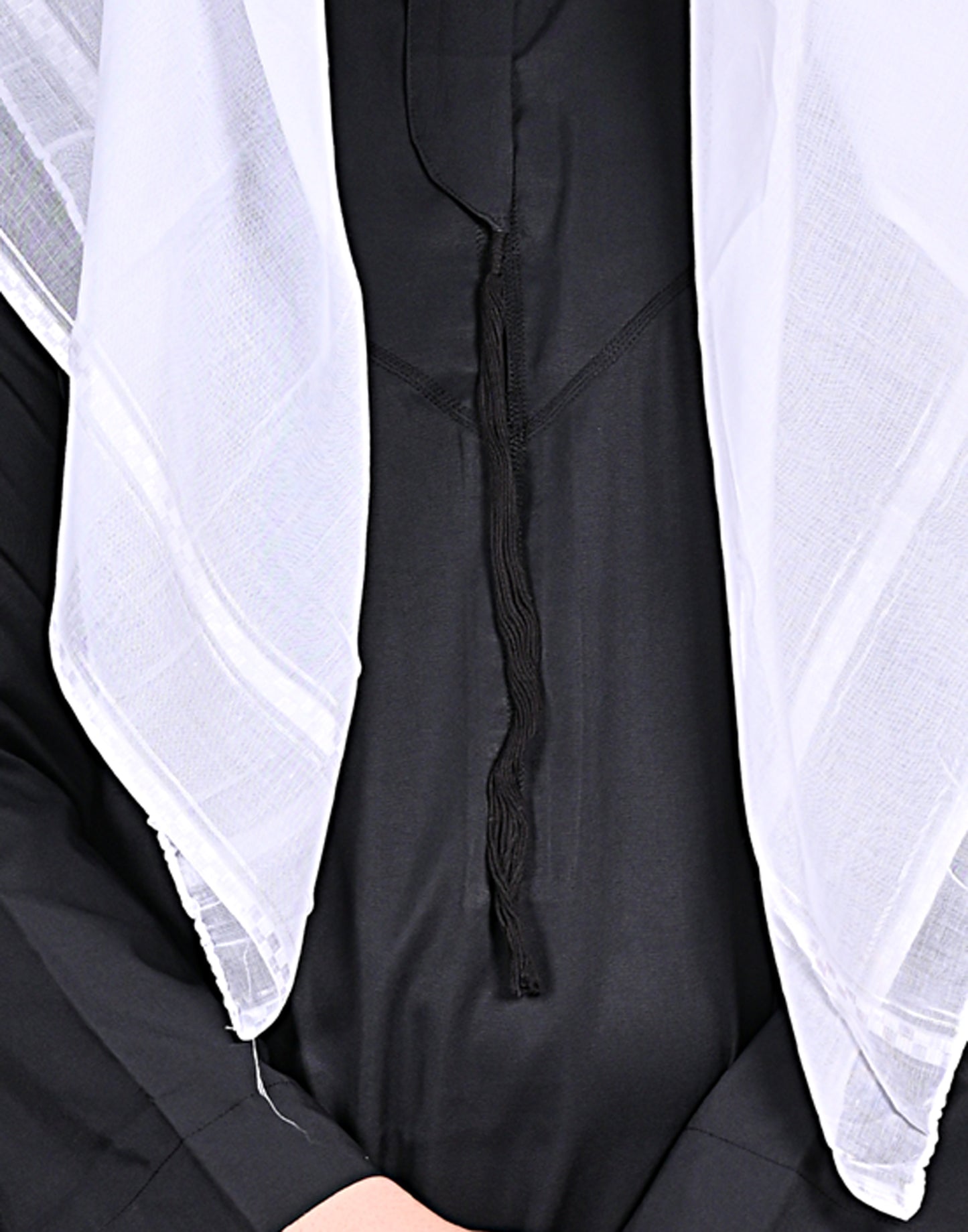 Nadwi Garments Special Omani Jubba / Thobe Black with Eqal and White Rumal