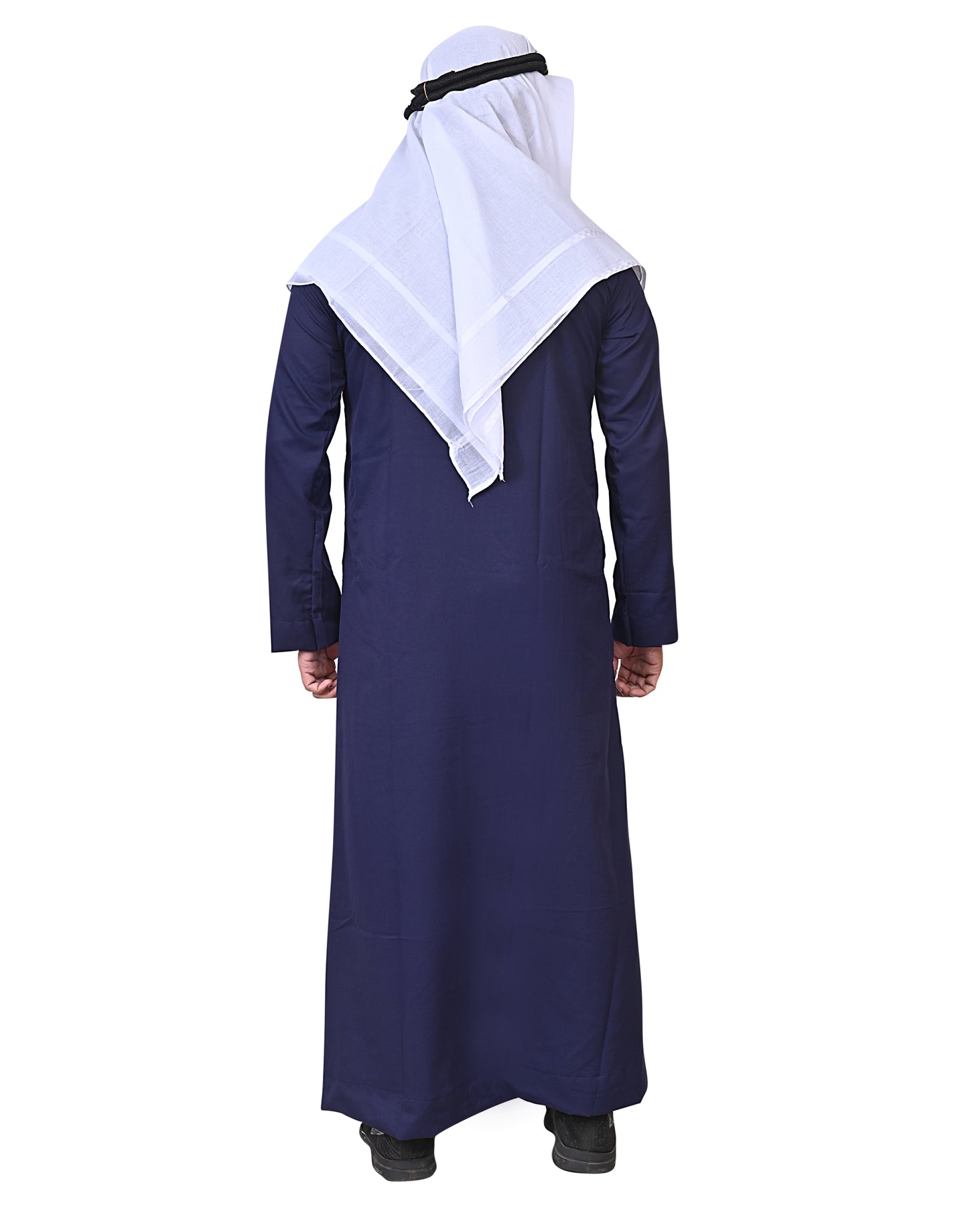 Nadwi Garments Special Arabian Jubba / Thobe with Eqal and White Rumal Navy Blue